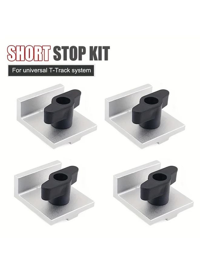 Heavy Duty Aluminum Alloy T Track Rail Stop Block Set 4pcs Pack For Secure Rail Tracks - Image 1